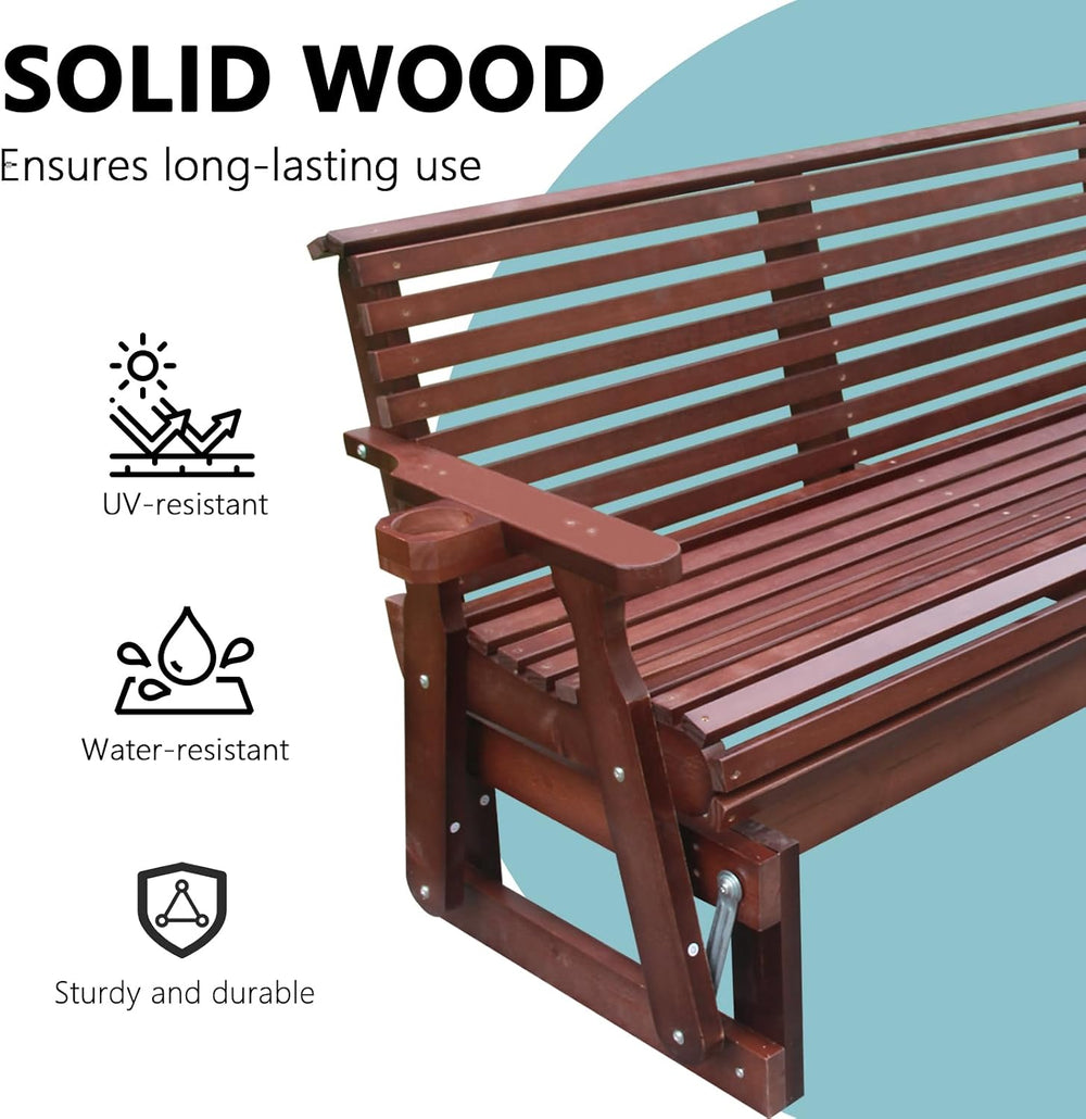 5FT Heavy Duty 800 LBS Porch Glider, Outdoor Glider Bench