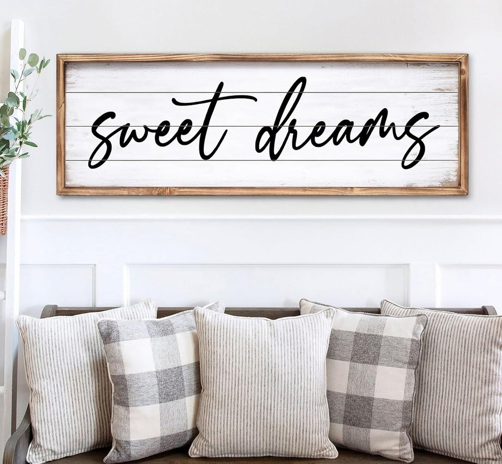 Sweet Dreams Wall Decor Above Bed 42''×15'' Large Bedroom Wal...