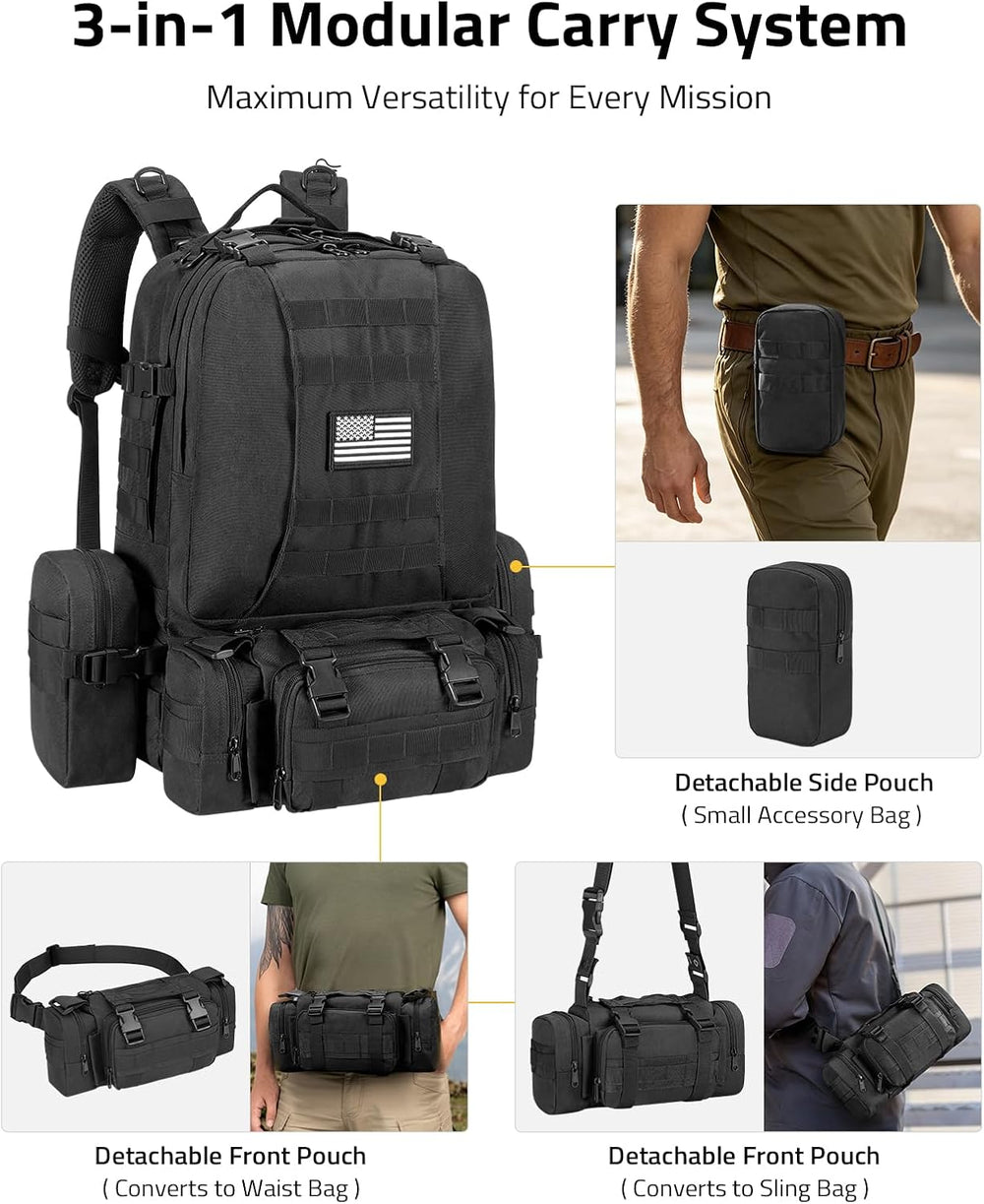 CVLIFE Tactical Backpack, 60L Large Rucksack Backpack for Men
