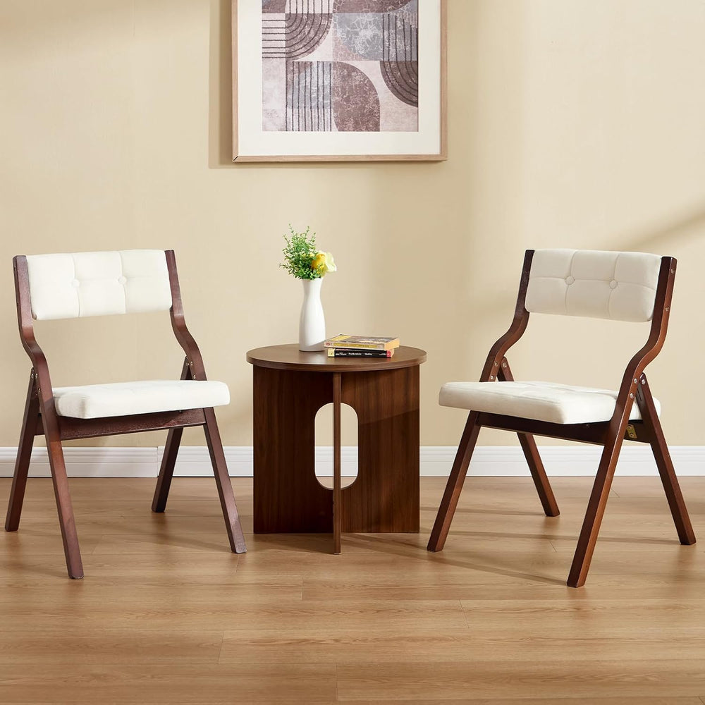 2-Pack Folding Dining Chairs with Cushion,Padded Foldable Dining Chairs,Porta...