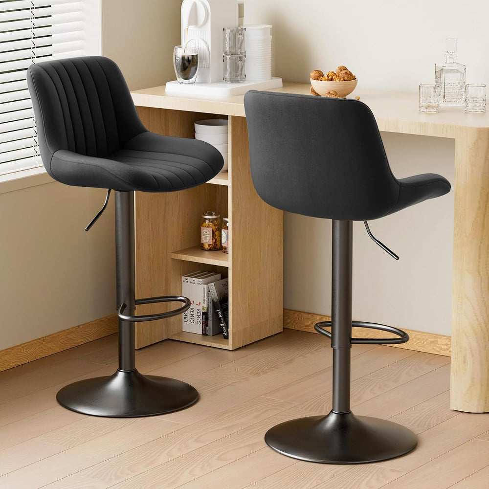 Nalupatio Bar Stools Set of 2, Adjustable Modern Swivel Bar Stools with Backs...