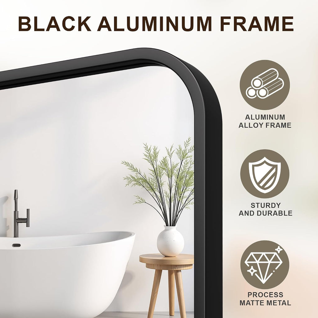 FICTOR Bathroom Mirror for Over Sink, 2 Pack 30"x20" Vanity Mirror, Black