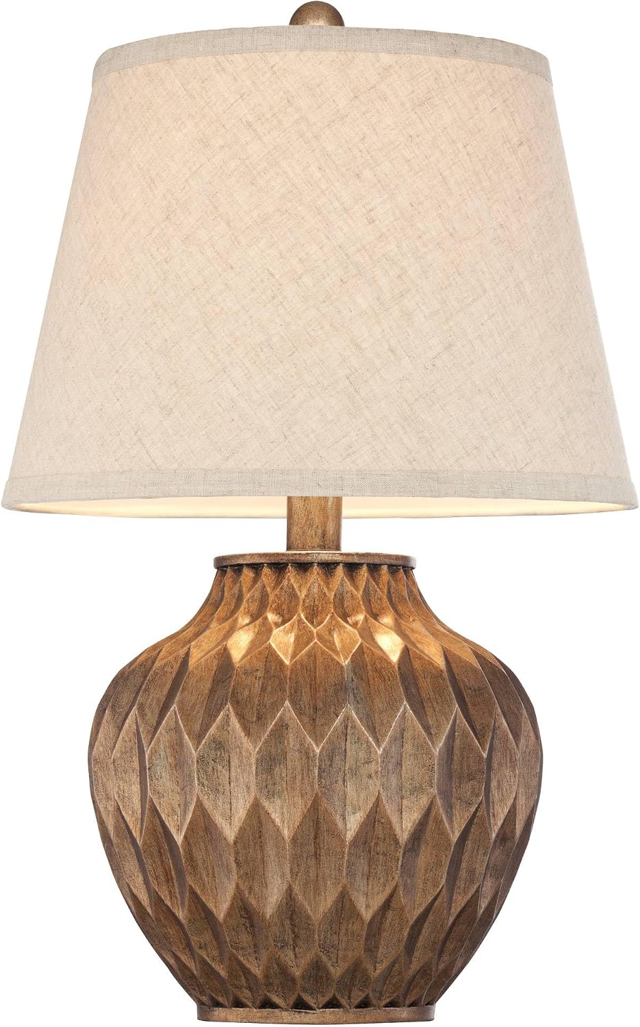 Buckhead Warm Bronze Brown 22" High Table Lamps Set of 2 Geometric