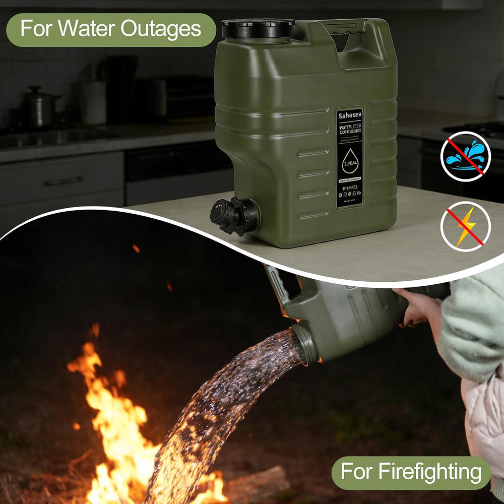 3.2 Gallon Water Jug, Portable Camping Water Jug Dispenser with Spigot, Leak-...