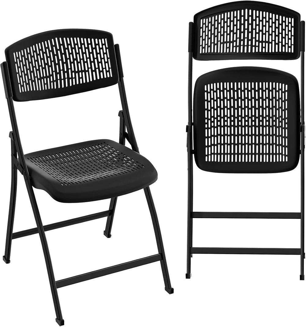 Ytaoka Folding Chair Black Foldable Chair with Breathable Mesh Seat and Sturd...