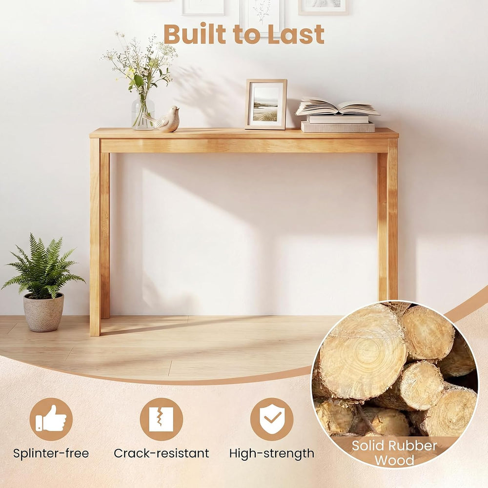 GIANTEX Natural Wood Console Table, 48" Narrow Entryway Table