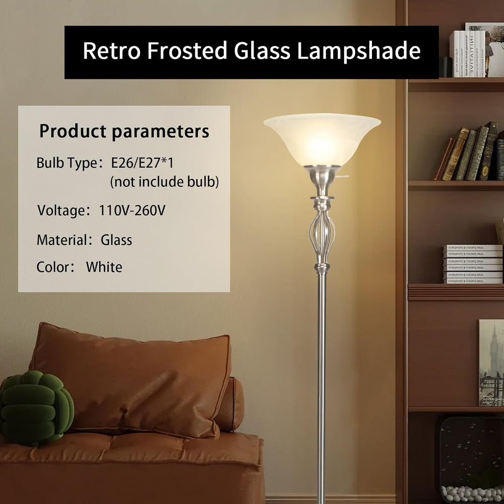 Glass Lamp Shade Replacement for Torchiere Floor Lamps, Lamp Shade for Floor ...