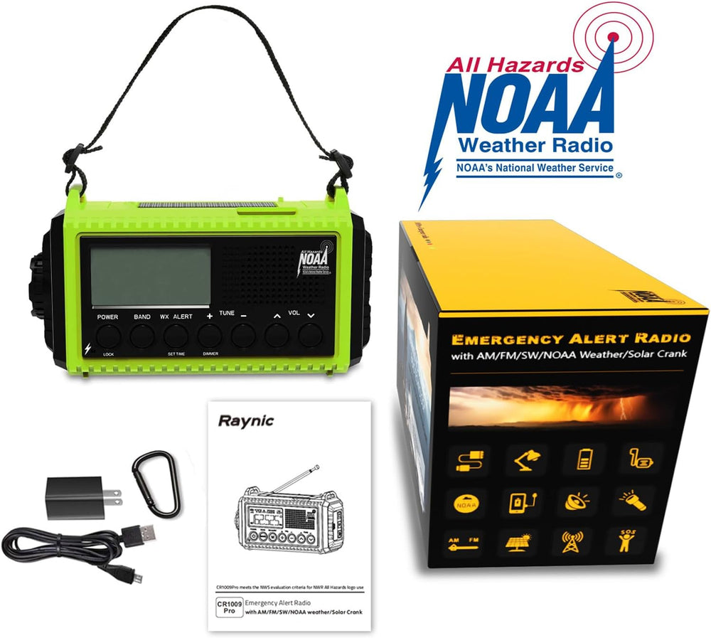 Raynic Emergency Weather Radio, 5000mAh/18500mWh Weather Radio, Portable Sola...
