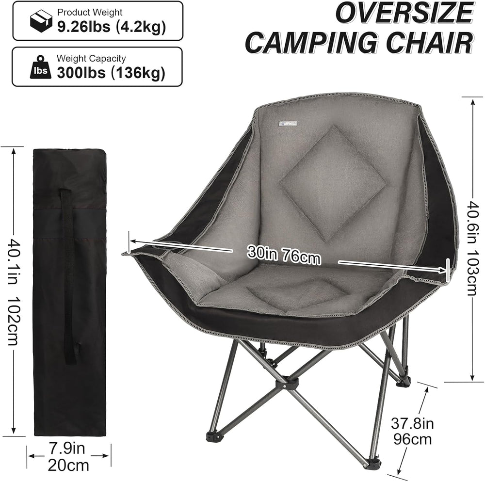 Folding Camping Chair,Oversized Portable Camping Chair with Cup Holder,Heavy ...