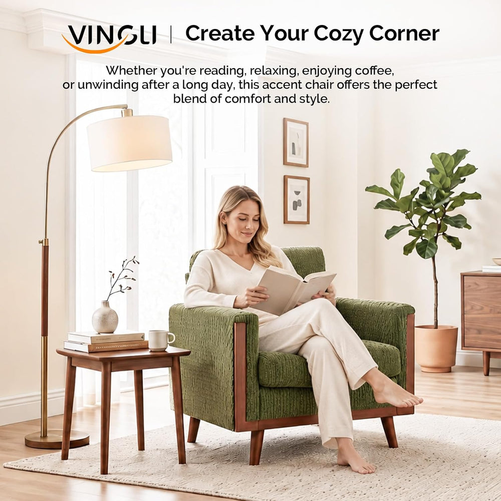 VINGLI 38" Oversized Accent Chairs Set of 2, Mid-Century Modern Armchairs