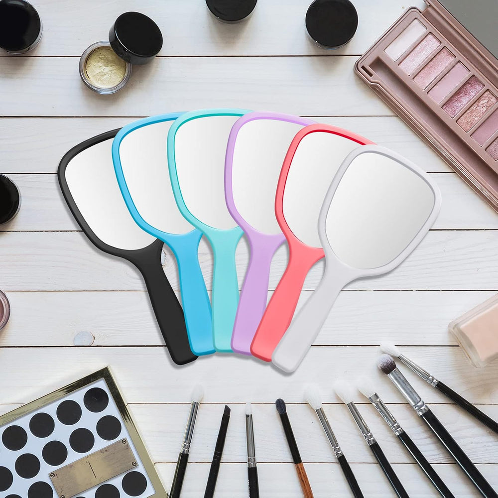 Vinsot 50 Pcs Handheld Mirror Bulk Small Hand Mirrors with Handle, 6 Colors