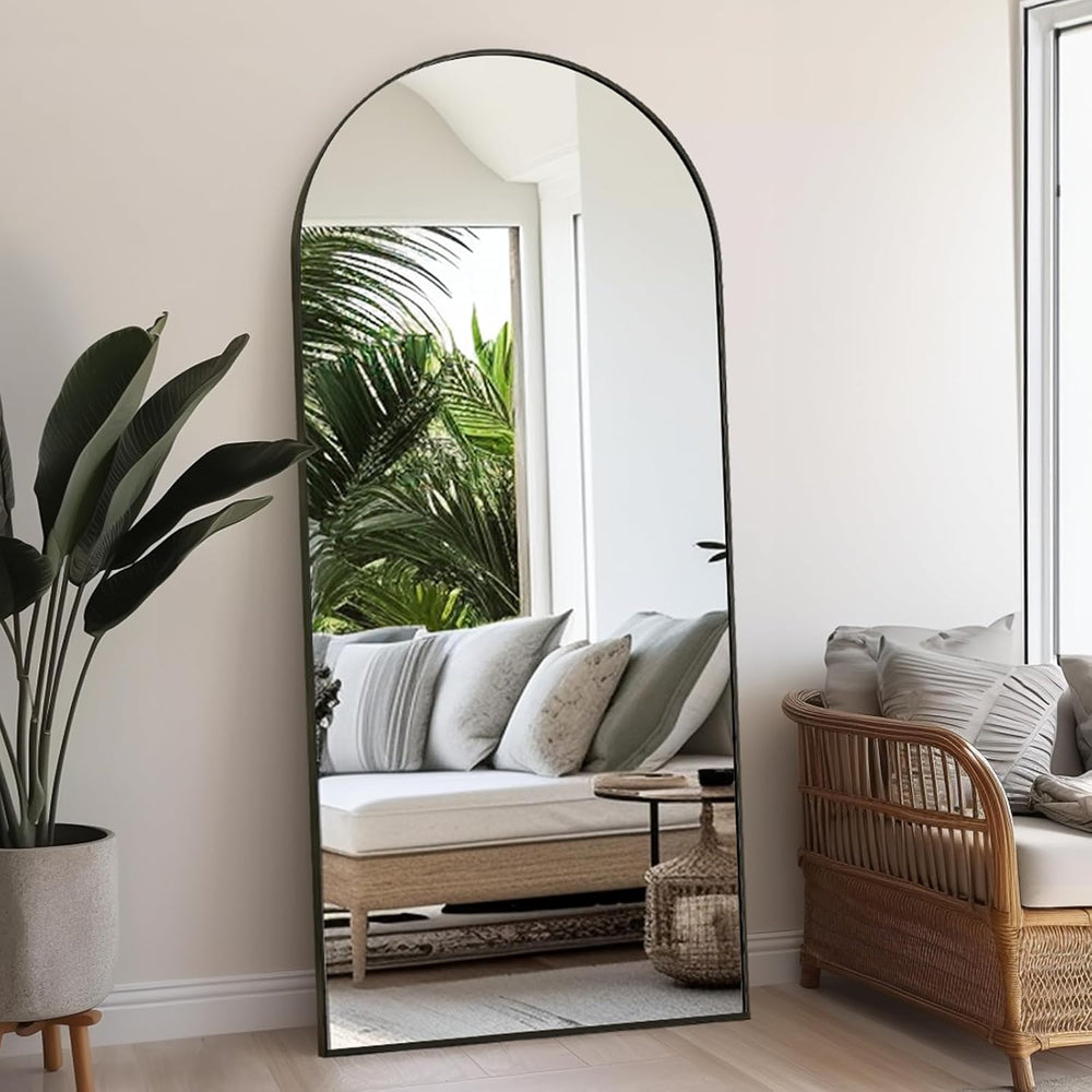 Rowjut Arched Full Length Mirror, 71"x30" Freestanding Floor Mirror...