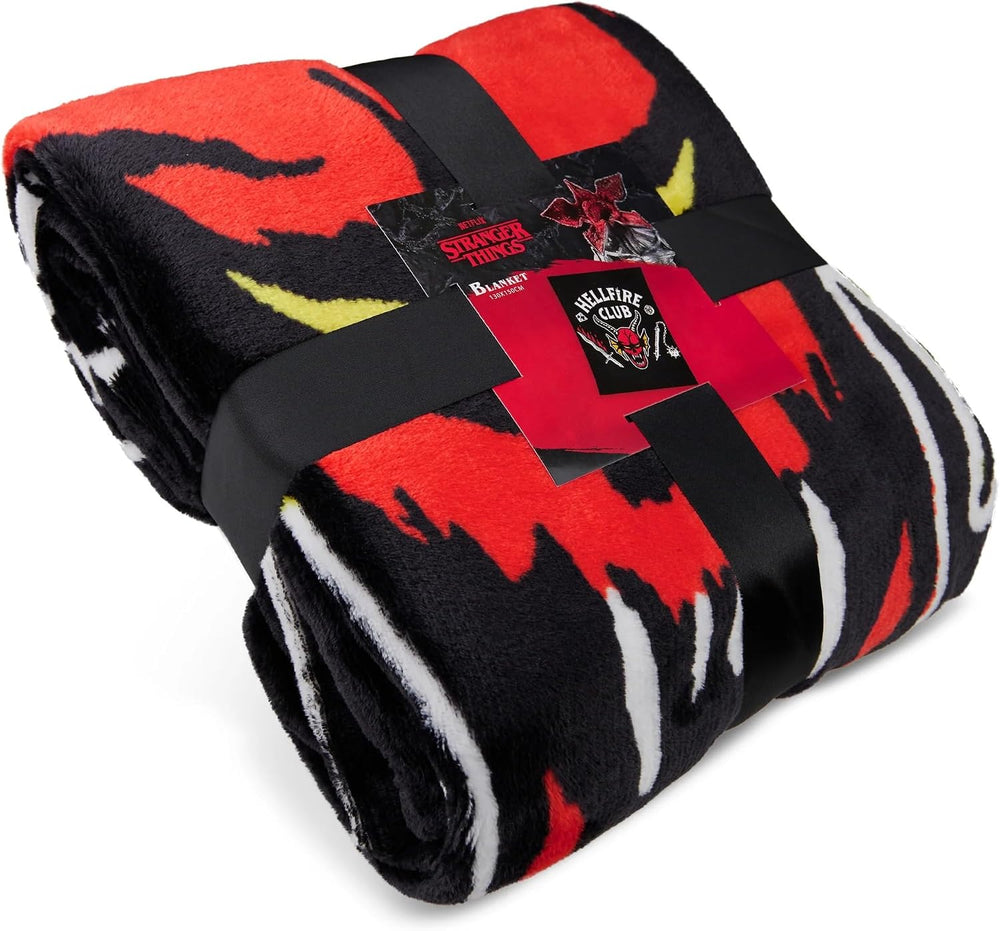 Stranger Things Blanket Throw Bedroom Accessories Fleece Blanket, Hellfire Cl...