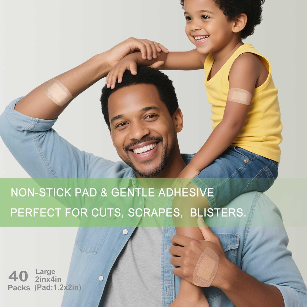 NeuHeils Silicone Bandages for Sensitive Skin 2x4 Inch Large, 40 Pack