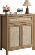 HOKYHOKY 30" Rattan Sideboard Buffet Cabinet, Boho Storage Cabinet