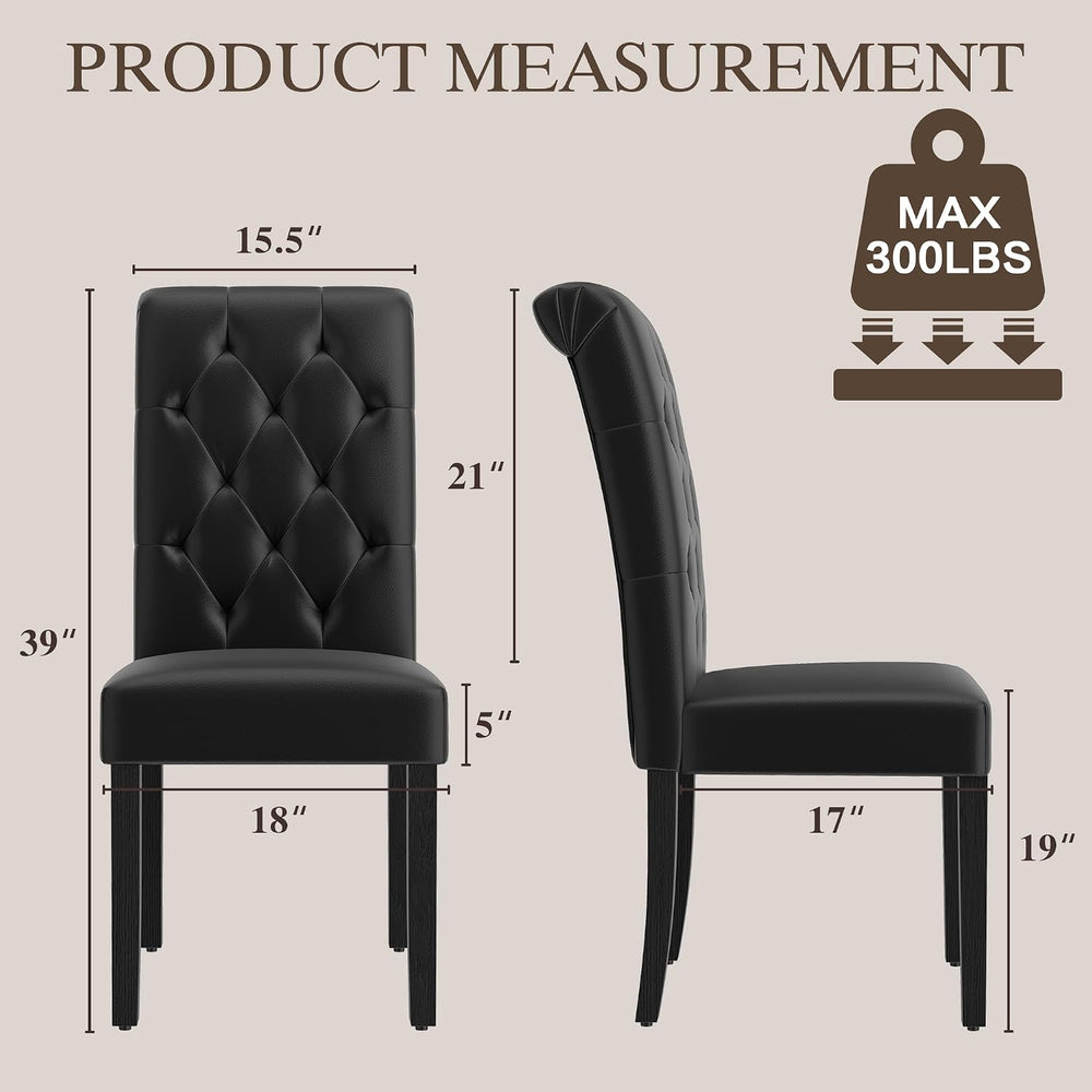 LSSBOUGHT Upholstered Dining Chairs Set of 2,Tufted Parsons Kitchen Chair wit...