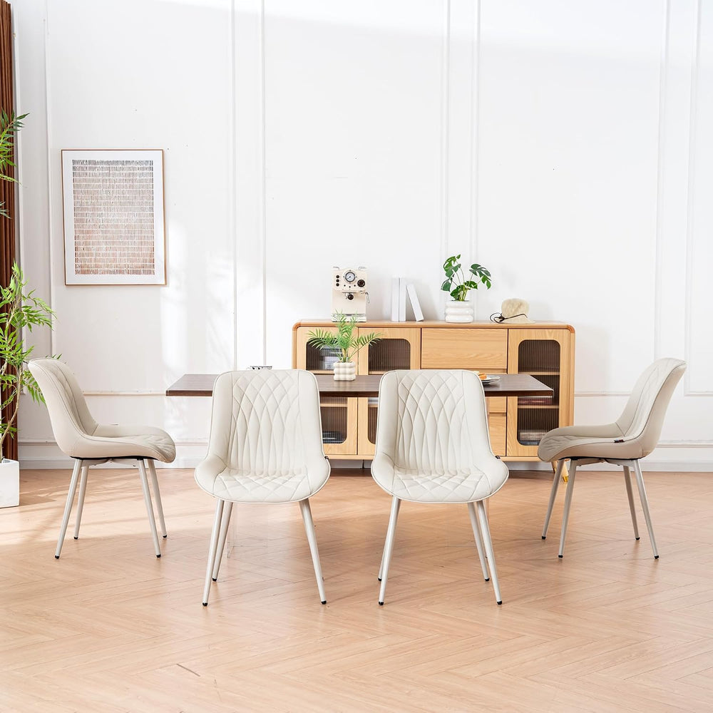 YOUNIKE Dining Chairs Set of 2 Kitchen & Dining Room Chairs Modern Cream