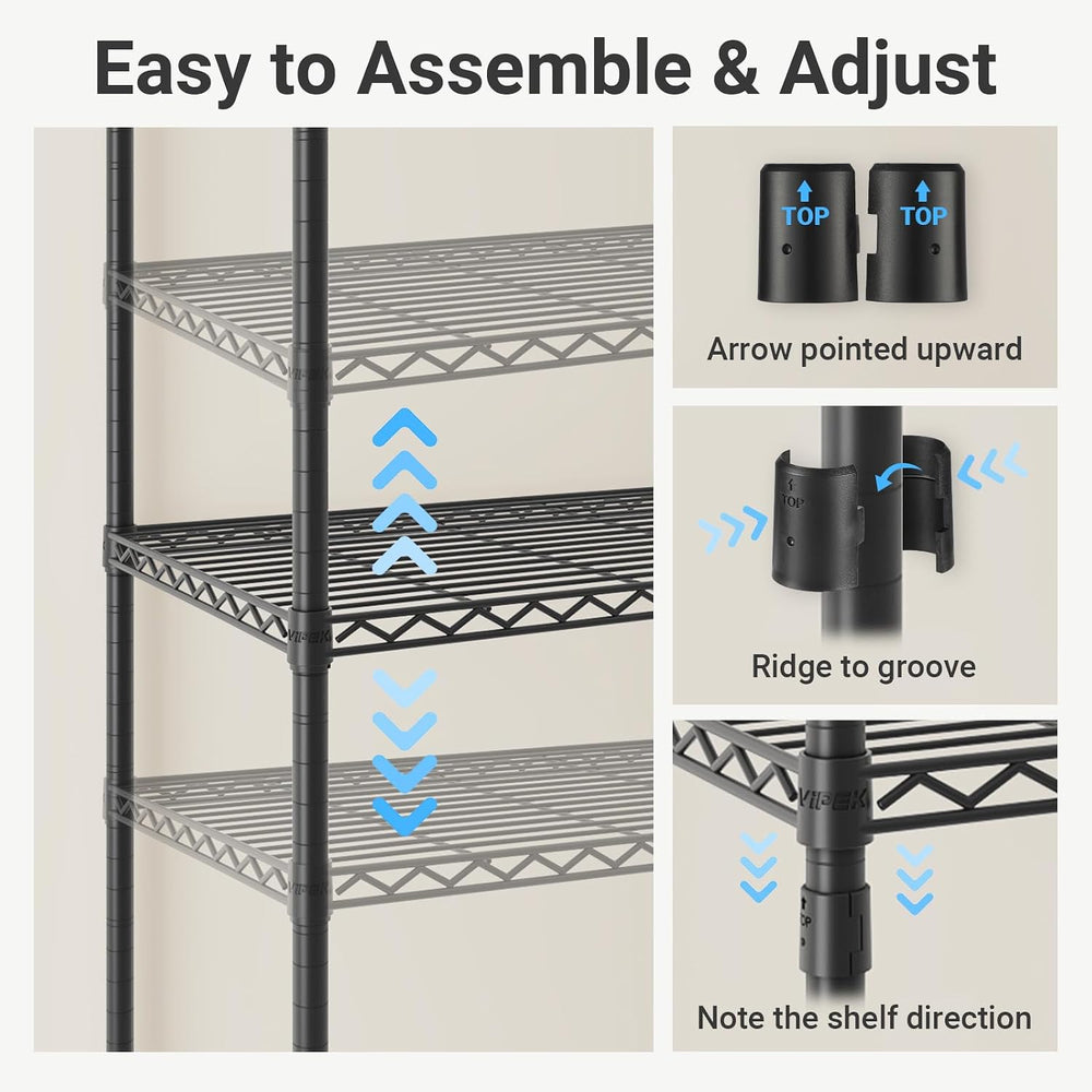 VIPEK V1 Medium Portable Garment Racks for Bedroom/Apartments/Dorms, Black
