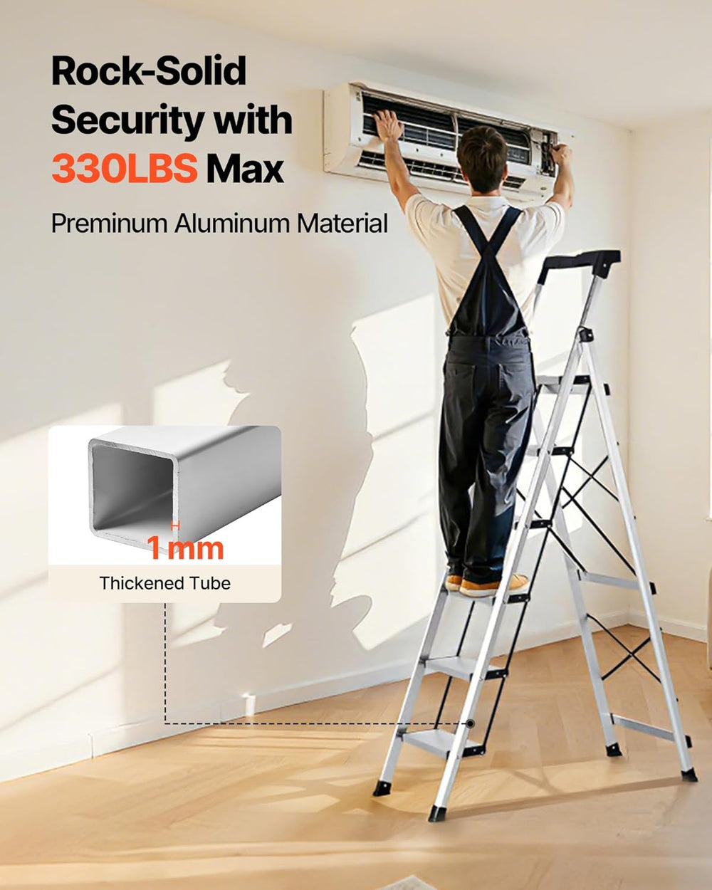 VEVOR 6 Step Ladder, Folding Step Stool with Wide Anti-Slip Pedal and Comfort...