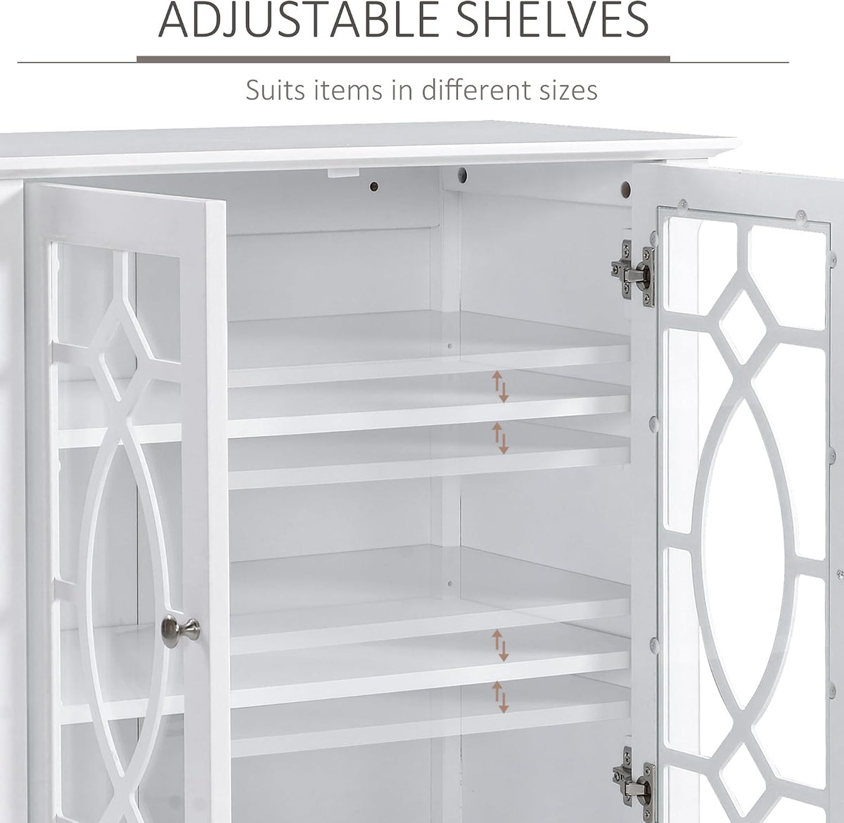 HOMCOM Sideboard Buffet Cabinet, Kitchen Side Cabinet, White