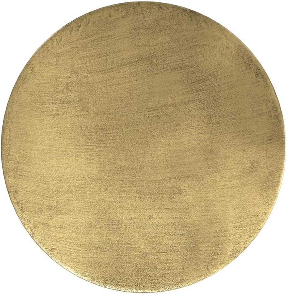 SIMPLIHOME Johnsen 30" Wide Round Metal Coffee Table in Antique Gold