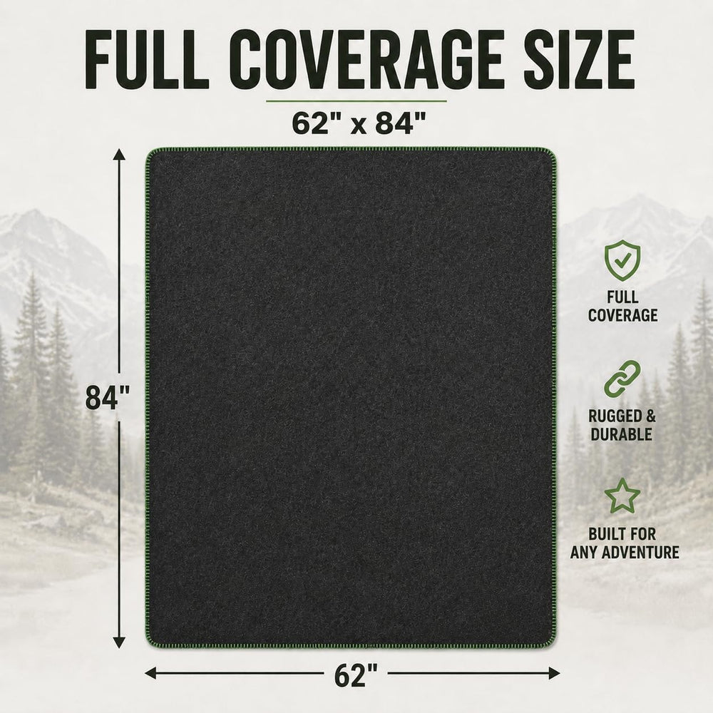 JMR Wool Camping Blanket, Fire Retardant Military Throw, Grey (62x84)