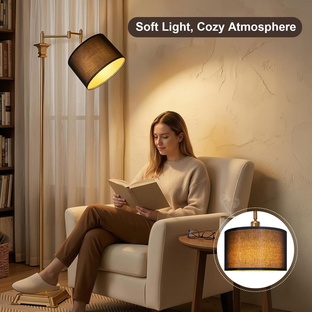 Scenekoy 68” Floor Lamp with Remote for Living Room Bedroom, Antique Gold
