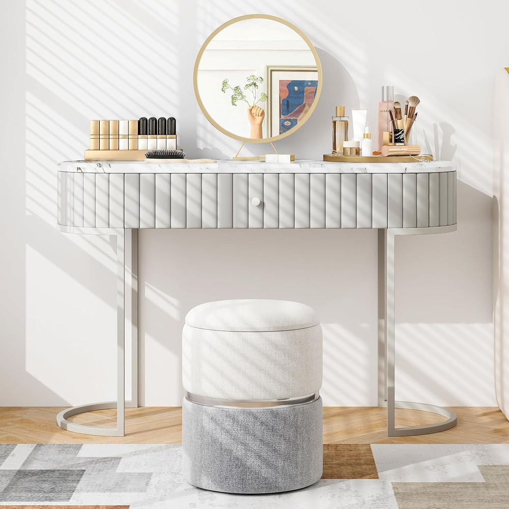 GIANTEX Ottoman with Storage, 1 Large & 1 Small Nesting Ottoman Side Table