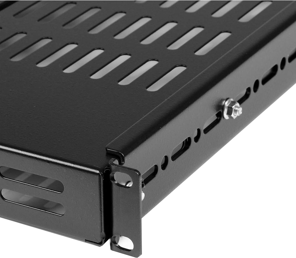 StarTech 1U Adjustable Vented Rack Shelf, 19in, 175lb, TAA (ADJSHELF)
