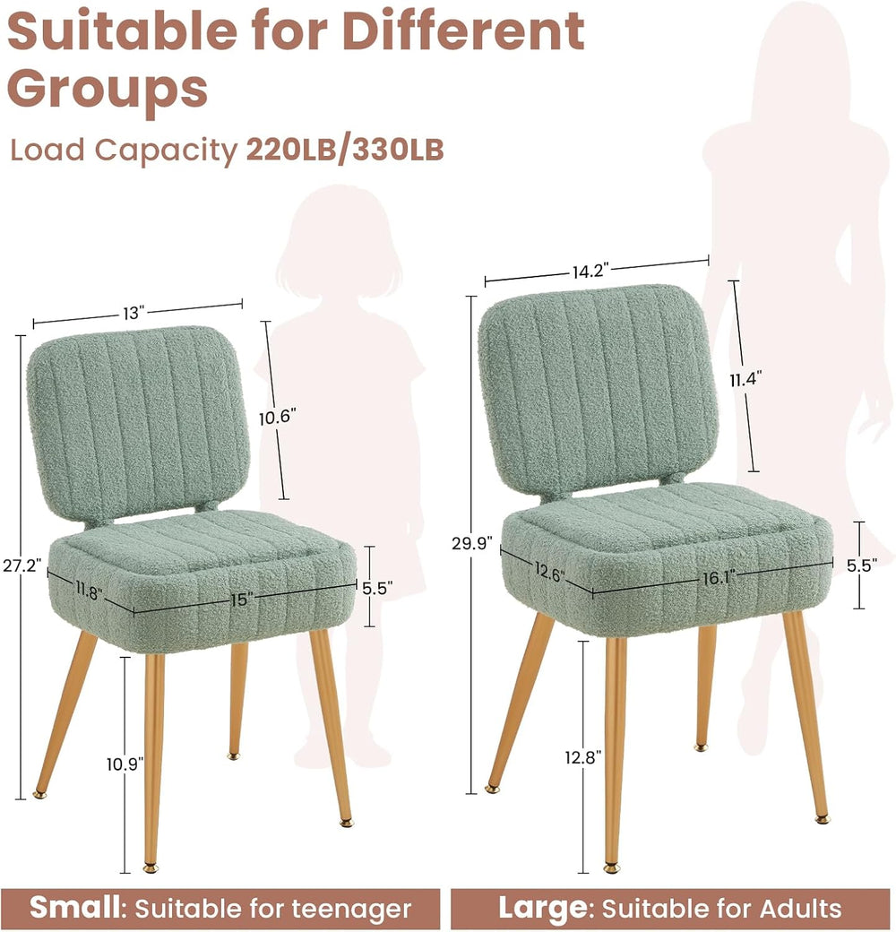 Vanity Chair with Storage Stool with Folding Back Makeup Chair
