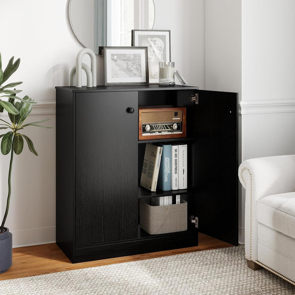 GIANTEX 2-Door Storage Cabinet, Buffet Cabinet with Storage, Black