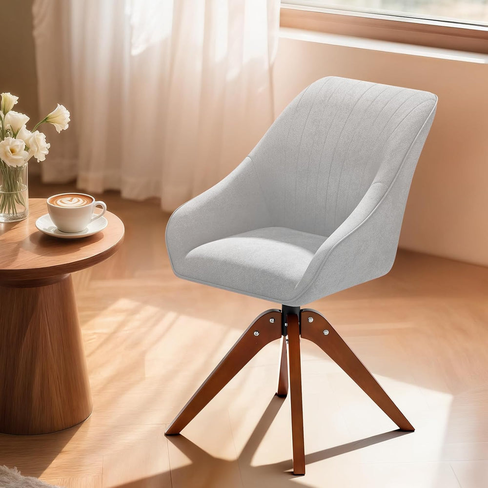 Magshion Mid Century Swivel Accent Chair, 360° Rotating Fabric Armchair with ...
