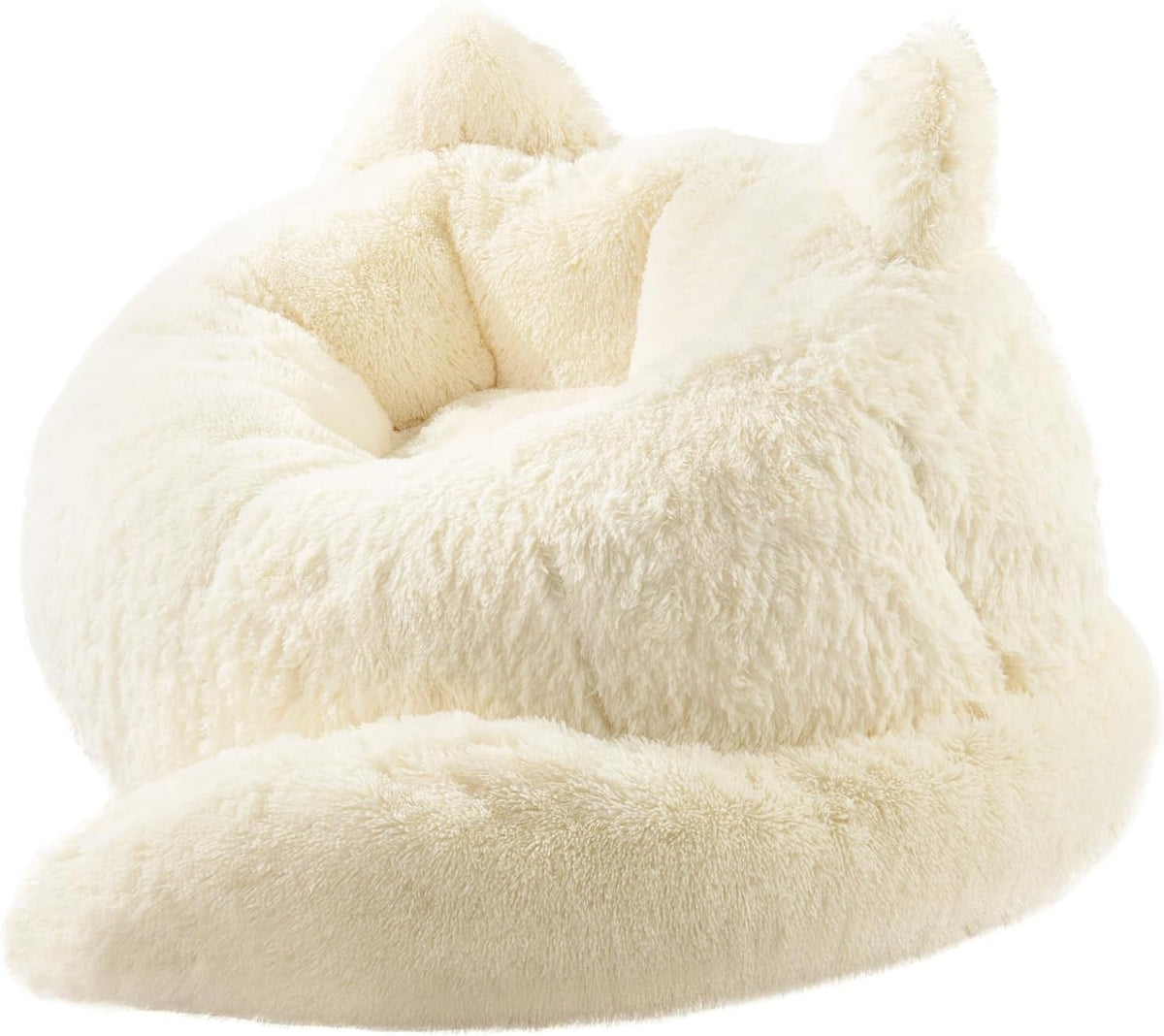 Achicsofar Bean Bag Chair for Adults Teens Giant Faux Fur Bean Bag Chairs with Filler Fluffy Plush Cat Shaped Beanbag Couch Comfy Accent Floor Sofa for Gaming, Reading in Living Room, Bedroom, Dorm