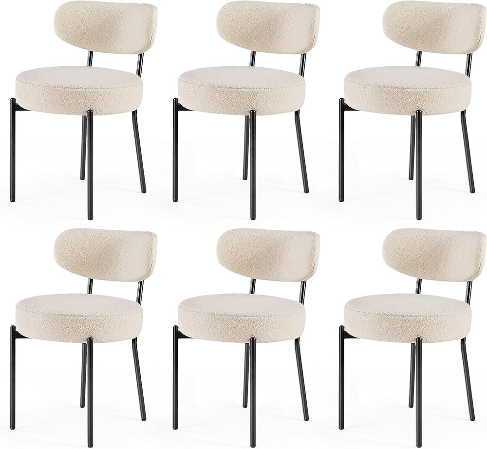 DUMOS Dining Chairs, Mid Century Modern Chair Upholstered Curved Backrest