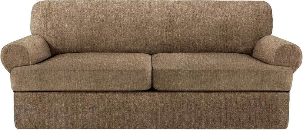 3 Piece T Cushion Sofa Slipcovers Stretch Couch Cover Furniture Covers with 2...