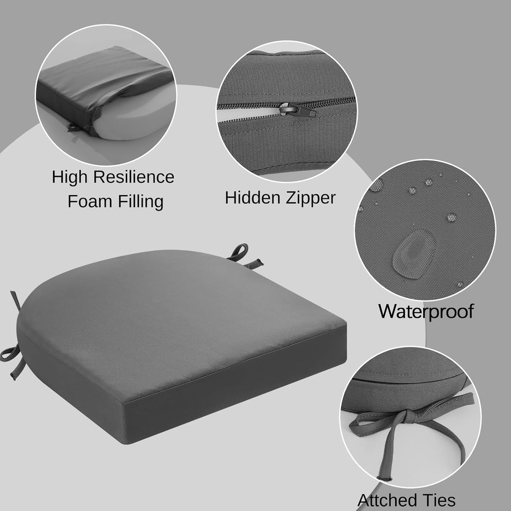 idee-home Outdoor Chair Cushions Set of 2, 19 x 19 Outdoor Seat Cushions