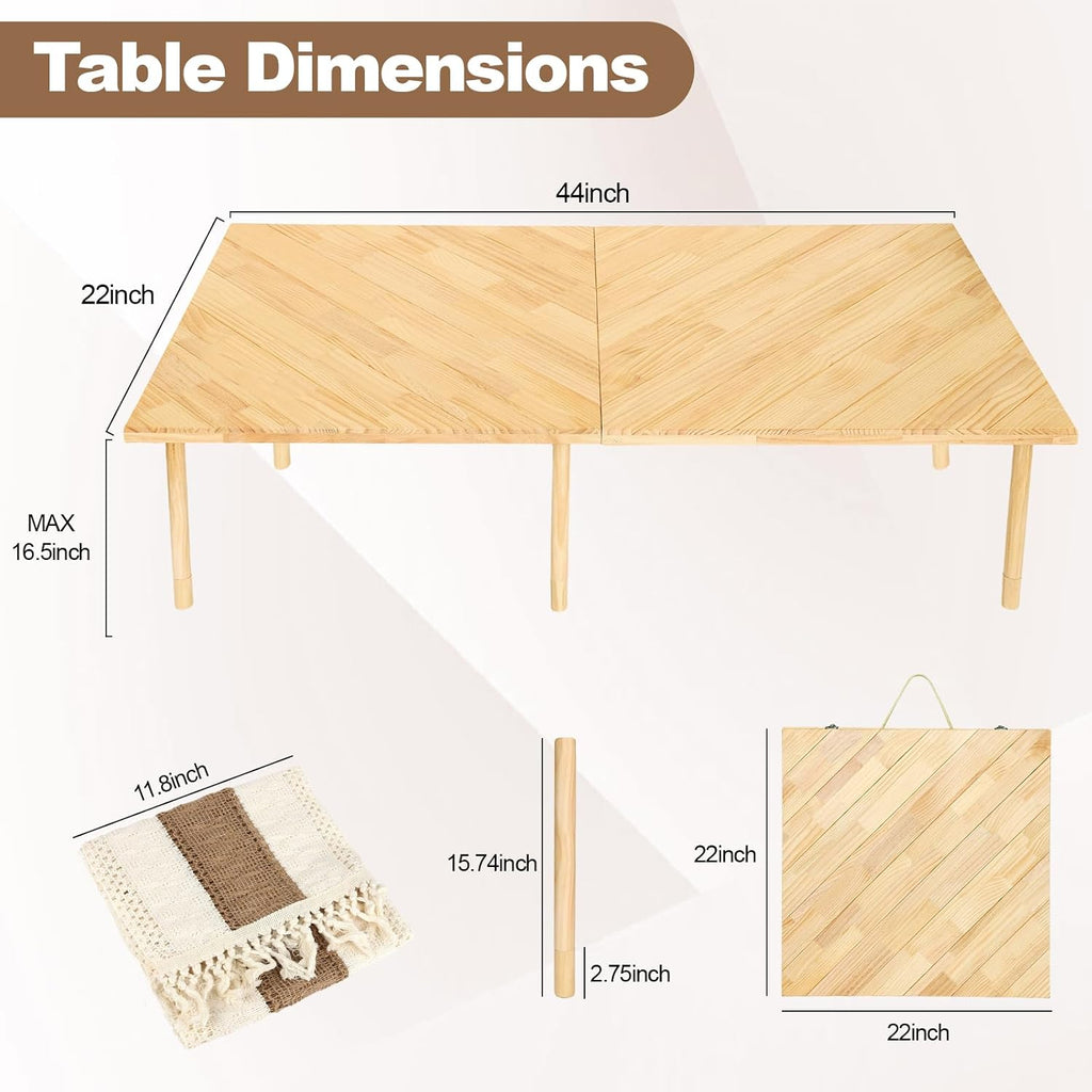 44x22 Low Floor Folding Picnic Table