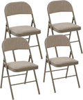DUMOS Padded Folding Chairs 4 Pack, Foldable Dining Patio Chairs, Outdoor