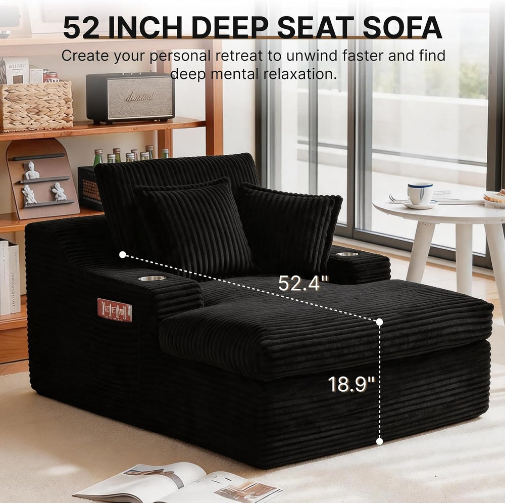 Oversized Chaise Lounge Chair Indoor, Upholstered Sleeper Sofa Bed
