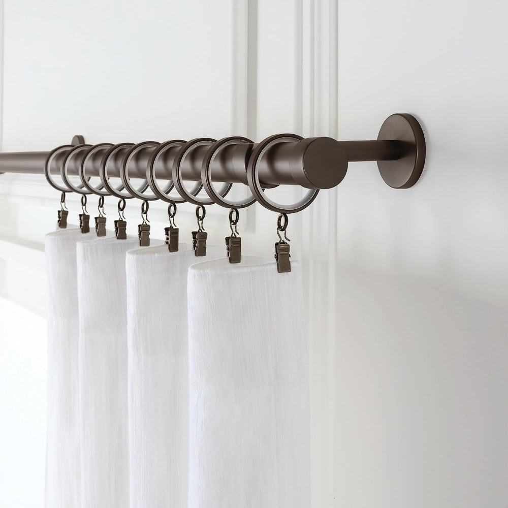 Cambria Designer Matte Brown Luxury Fixed Length Curtain Rod - 3.5 ft