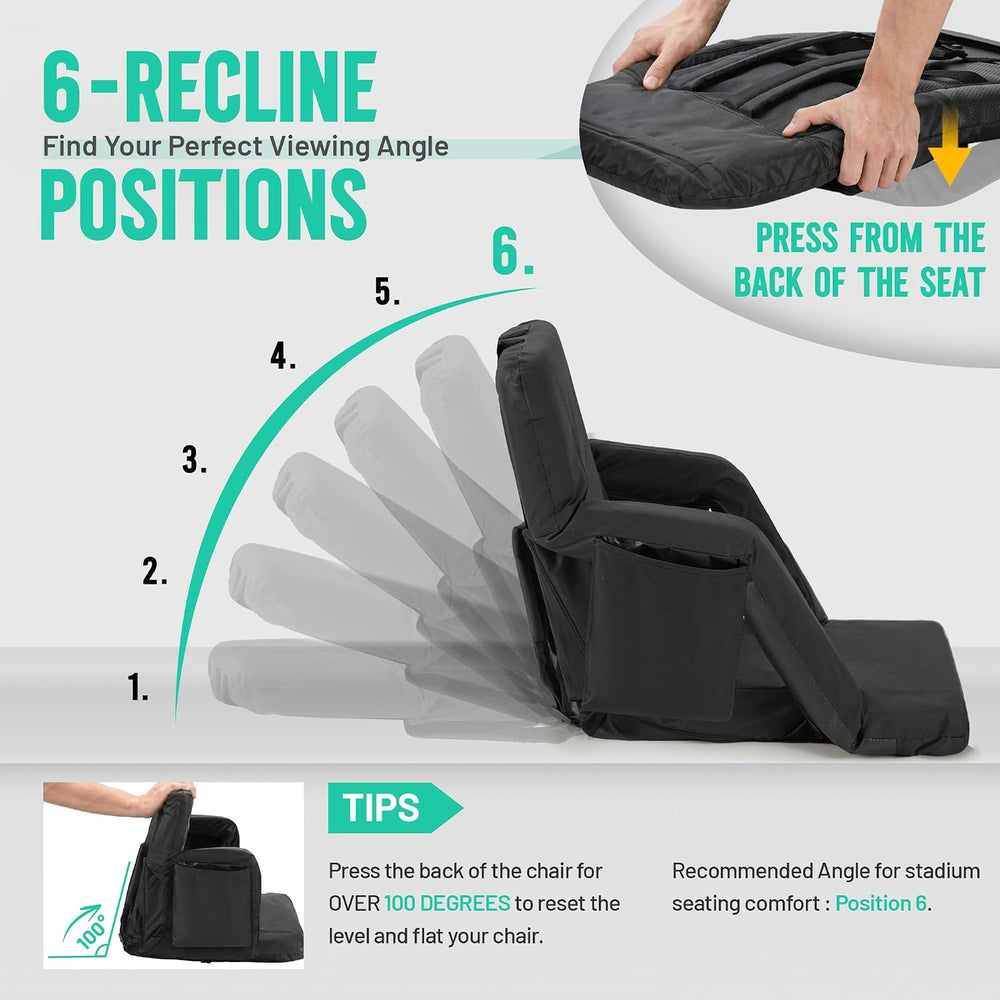Overmont Stadium Seats with Back Support, Padded Bleacher Seat Cushion