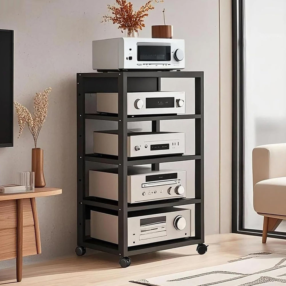 5 Tier AV Media Stand, Audio Rack Tower Stereo Components Cabinet