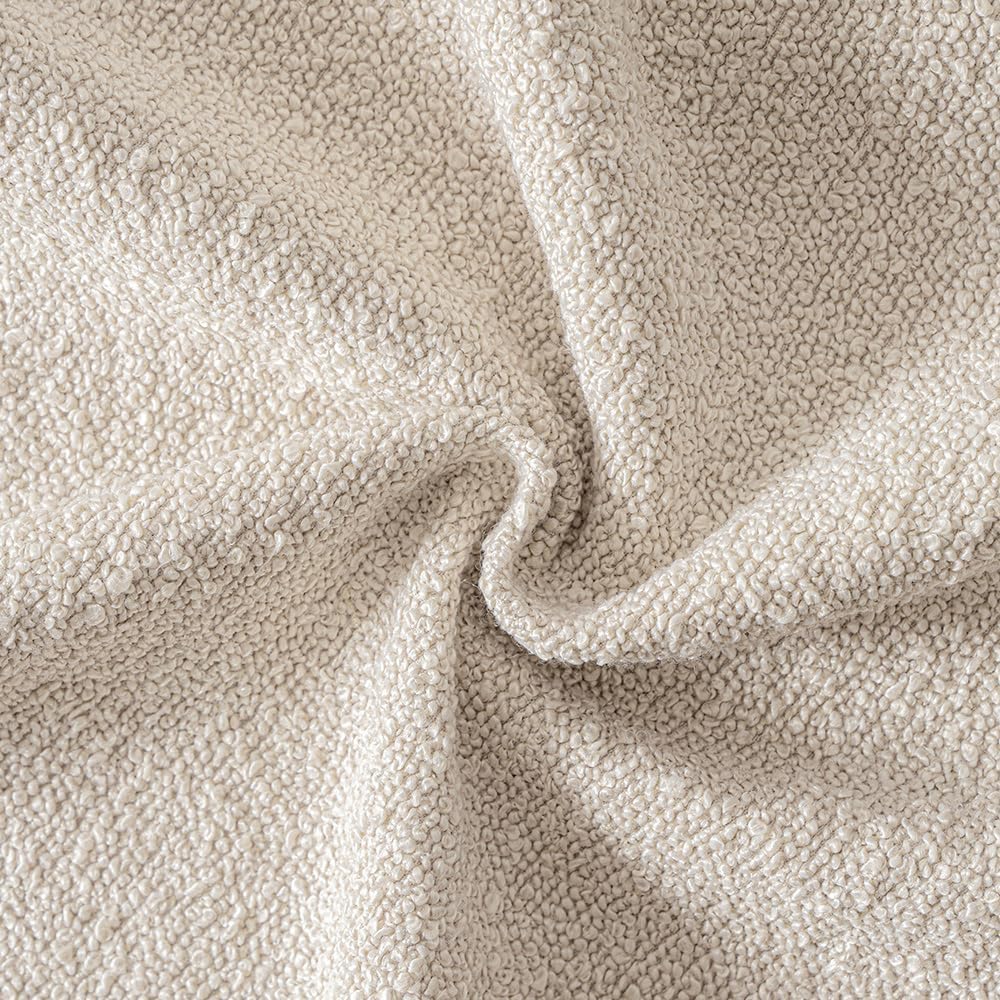 MIULEE 26x26 Decorative Euro Sham Boucle Couch Pillow Covers Beige