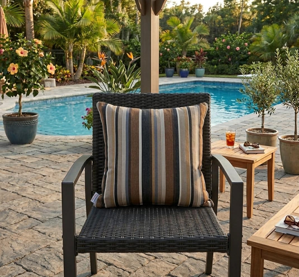 Outdoor/Indoor Sunbrella Throw Pillow Cover Only Square Set of 2 Pieces 18 in...