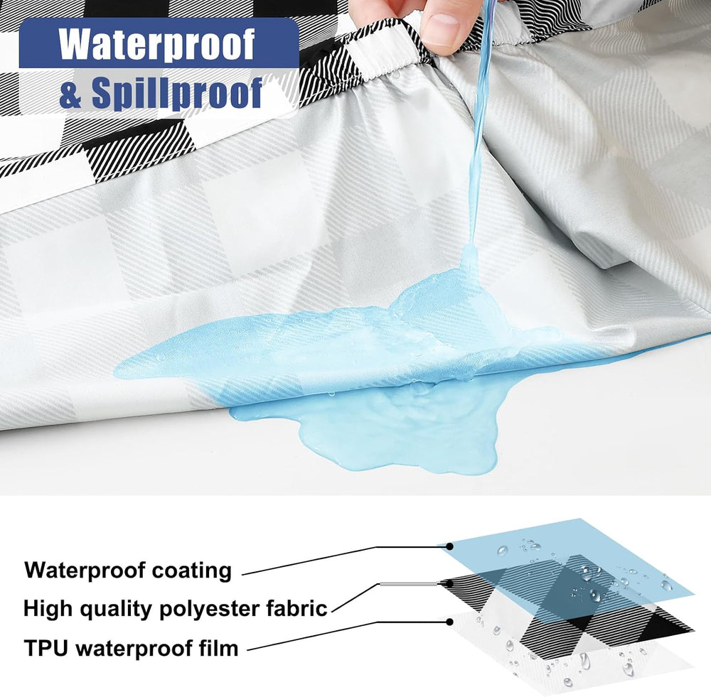 Smiry 6 Foot Picnic Table Cloth 6 Pack, Elastic Fitted Polyester Tablecloth