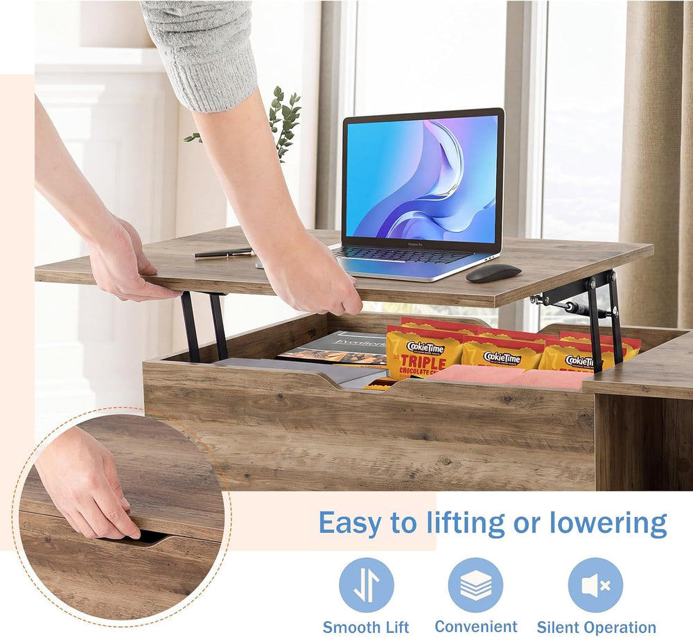 DUMOS Coffee Tables with Storage, Lifting Top for Living Room