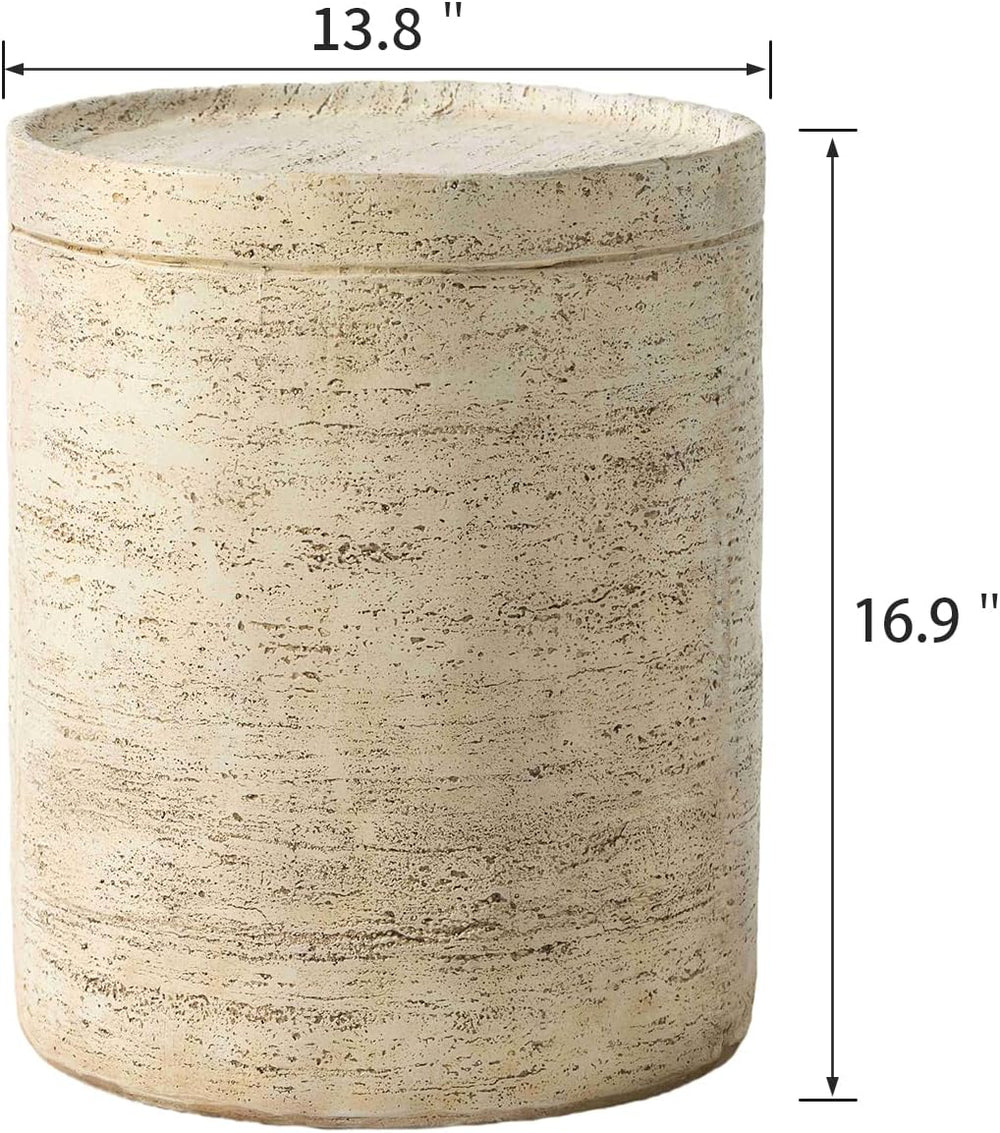 SUNBURY Outdoor Side Tables for Patio, Small Concrete Accent End Table