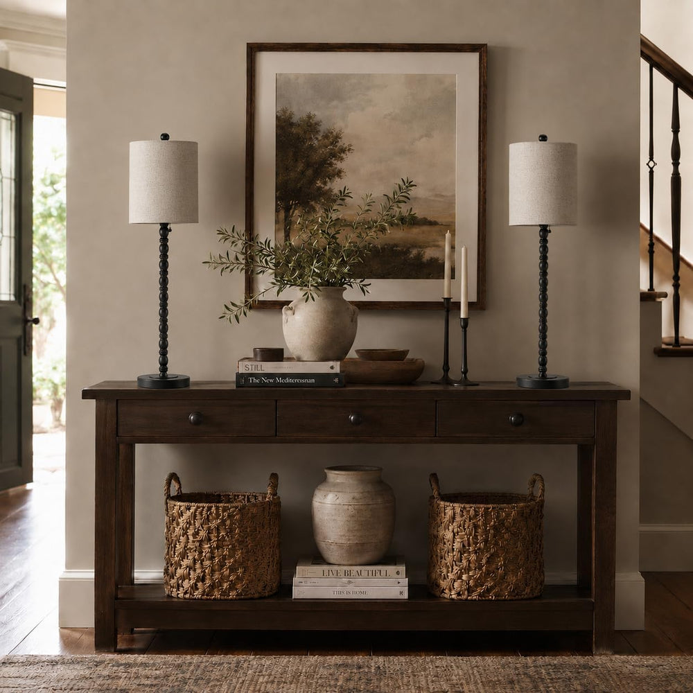 Buffet Lamps, Table Lamps Set of 2-30" H Tall with Sturdy Metal Bases &a...