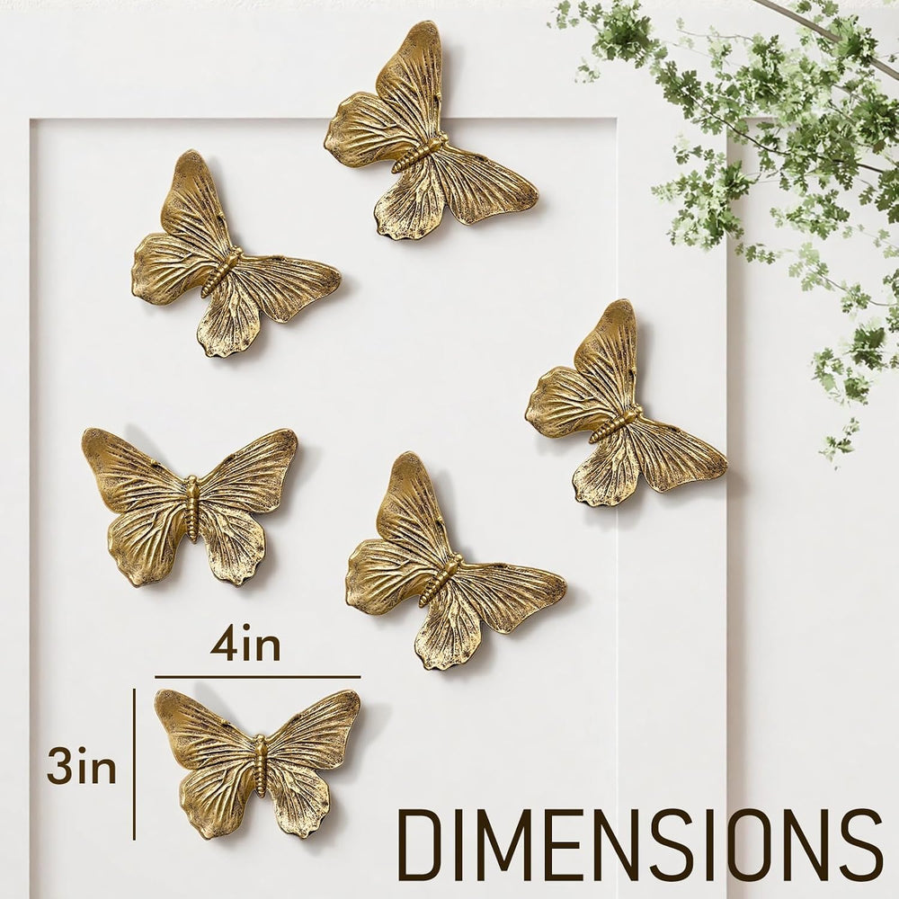 GUSFREUD 3D Butterfly Wall Decor Set – Resin Wall Decor for Living Room, Bedr...