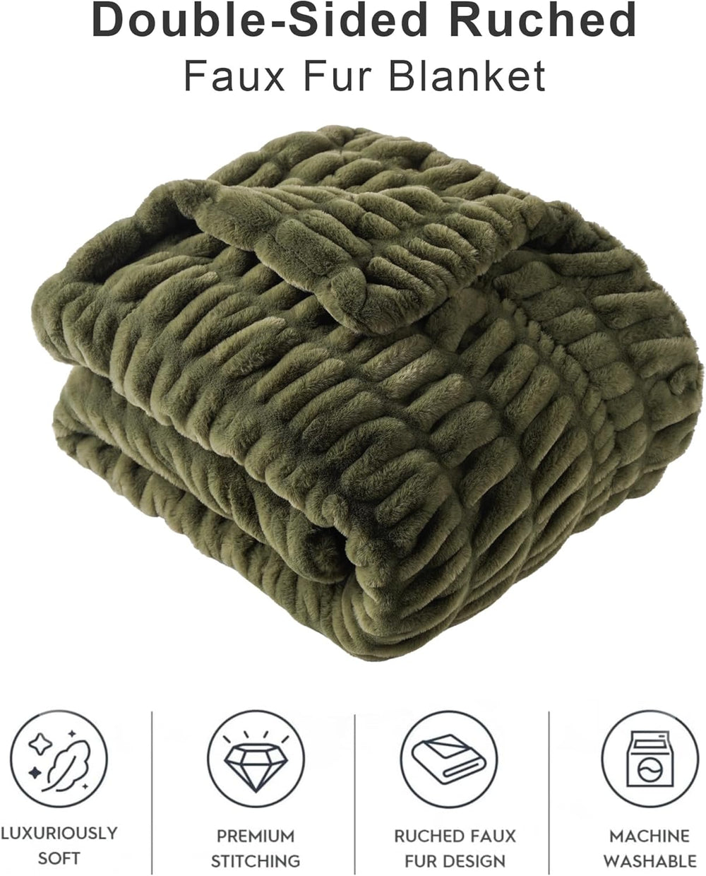 Battilo Super Soft Faux Fur Throw Blanket for Couch, 50"x60", Doubl...